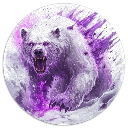 Bear1000 Teile Runde Puzzle, Tier, kreatives Puzzle, Erwachsene und Kinder, schwierig, herausfordernd, 1000 Teile (67,5 x 67,5 cm) von LUSDNUREN