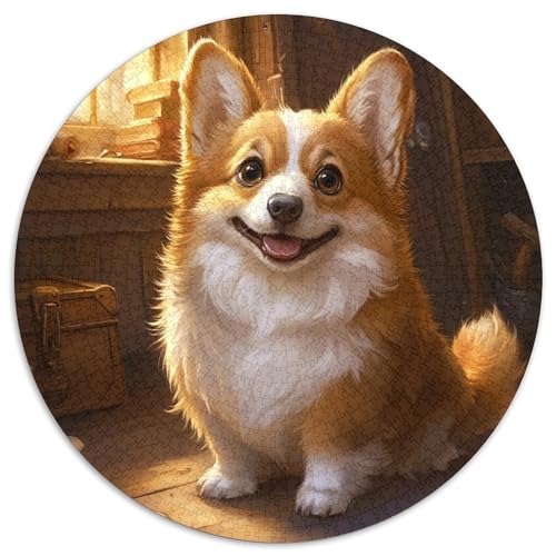 Corgi 1000 Teile Kreispuzzle TierKreative Puzzles Erwachsene und Kinder schwierige Puzzles, 1000 Teile (67,5 x 67,5 cm) von LUSDNUREN