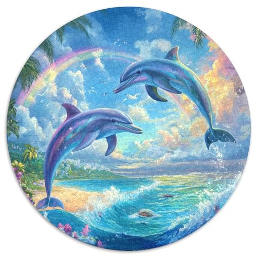 Delphin 1000 Teile Puzzle, Tier, Kreative Puzzles, Erwachsene und Kinder, einzigartige Herausforderungsspiele, 1000 Teile (67,5 x 67,5 cm) von LUSDNUREN