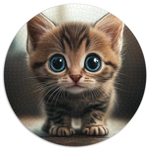 Niedliche Katze, 1000-teiliges Puzzle, Tier, kreatives Puzzle, Erwachsene und Kinder, schwierig, Fast unmöglich, 1000 Teile (67,5 x 67,5 cm) von LUSDNUREN