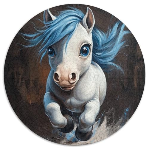 Pferd, 1000 Teile, Kreispuzzle, Tier, Kreative Puzzles, Erwachsene und Kinder, schwierige Puzzles, 1000 Teile (67,5 x 67,5 cm) von LUSDNUREN