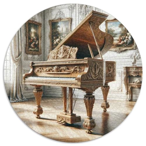 Piano1000 Teile Rundes Puzzle-InstrumentKreatives Puzzle für Erwachsene und Kinder, schwierig, Fast unmöglich, 1000 Teile (67,5 x 67,5 cm) von LUSDNUREN