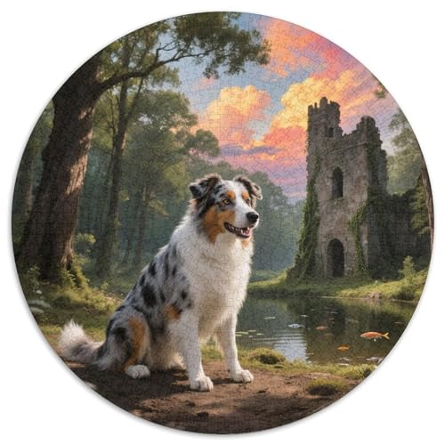 Puzzle mit 1000 Teilen, Motiv: Australischer Schäferhund für Erwachsene und Kinder, einzigartige Herausforderungsspiele, 1000 Teile (67,5 x 67,5 cm) von LUSDNUREN