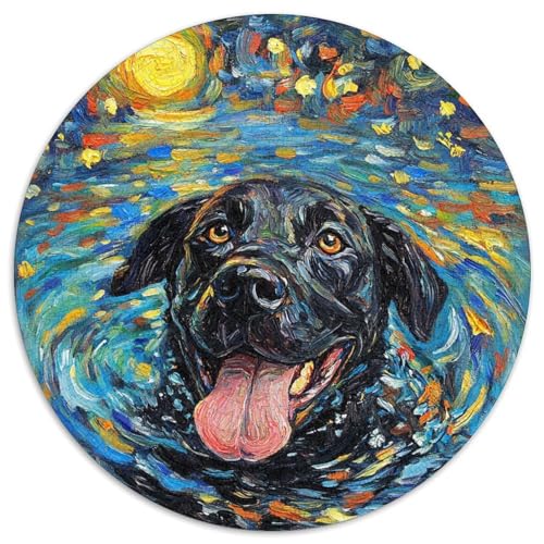 The Labrador Retriever 1000 Teile Kreispuzzle, Tier, kreatives Puzzle, Erwachsene und Kinder, schwierig, herausfordernd, 1000 Teile (67,5 x 67,5 cm) von LUSDNUREN