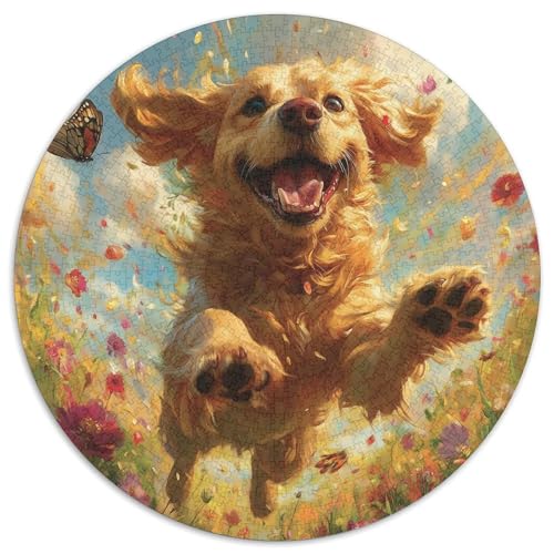 The Labrador Retriever 1000 Teile Rundes Puzzle Tier, kreatives Puzzle, Erwachsene und Kinder, anspruchsvolle und pädagogische Kunst, 1000 Teile (67,5 x 67,5 cm) von LUSDNUREN