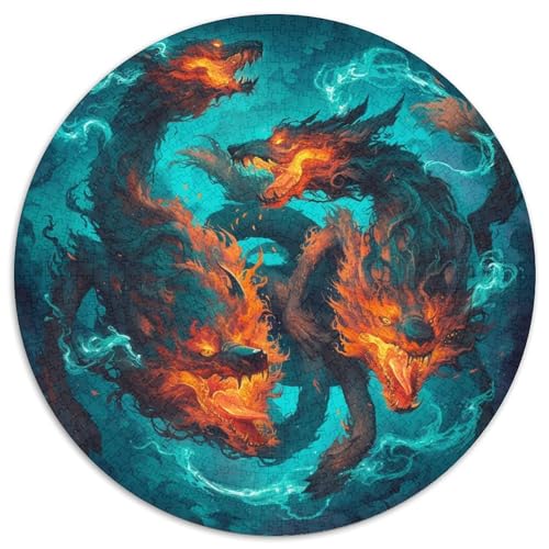Wolf1000 Teile Kreispuzzle TierKreative Puzzles für Erwachsene und Kinder, schwierige Puzzles, 1000 Teile (67,5 x 67,5 cm) von LUSDNUREN
