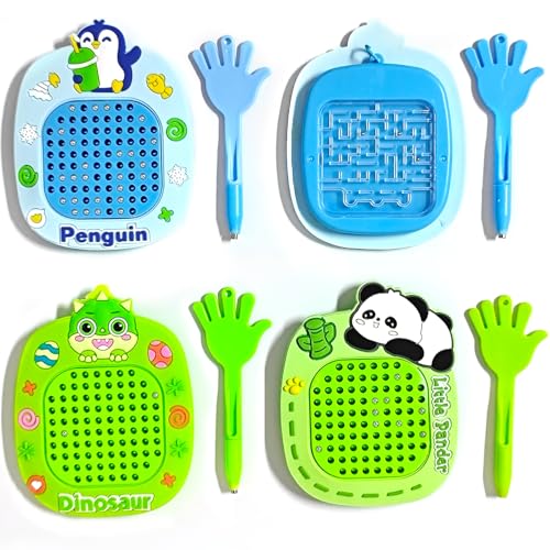 3 Pack Mini Magnetic Drawing Board & Labyrinth Board, 2-in-1 Stress Relief Fidget Toy, Small Hanging Kids/Adults Angstabbau Gadget (Blue) von LUSTERMOON