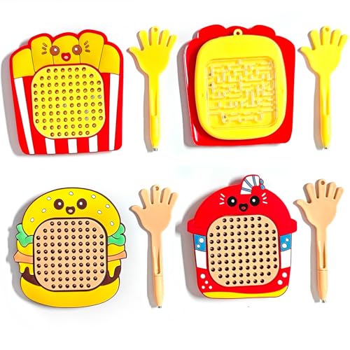 3 Pack Mini Magnetic Drawing Board & Labyrinth Board, 2-in-1 Stress Relief Fidget Toy, Small Hanging Kids/Adults Anxiety Relief Gadget (Yellow) von LUSTERMOON