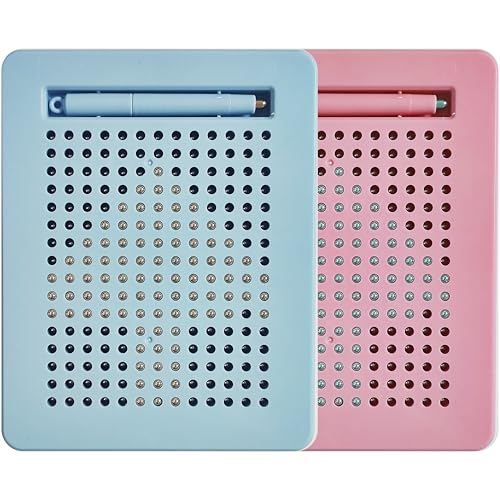 LUSTERMOON 2 Stück Magnetzeichnungstablett für Kinder mit Magnetstift und Perlen, Mal- und Skizze-Spielzeug für Kleinkinder Mädchen & Jungen, Stressabbau-Spielzeug von LUSTERMOON