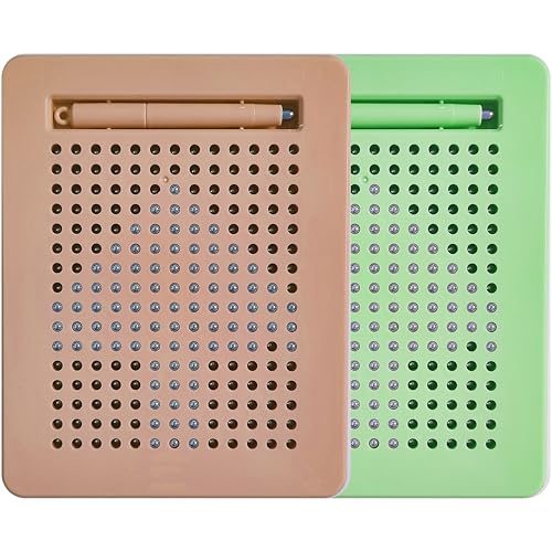 LUSTERMOON 2 Stück Magnetzeichnungstablett für Kinder mit Magnetstift und Perlen, Mal- und Skizze-Spielzeug für Kleinkinder Mädchen & Jungen, Stressabbau-Spielzeug von LUSTERMOON