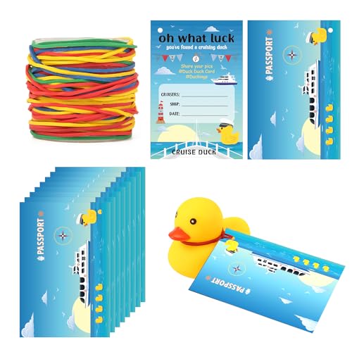 50 STK Cruising Tags Sets, 8,9 x 6,1 cm Cruising Tags mit Löchern Lustig Cruise Ducks-Karten mit 50 Gummibändern für Kinder Studenten Party Ducking-Spiele von LUTER