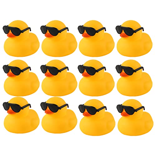 Gummi Enten, 12St 5cm Bad Eenten Spielzeug mit 12St Sonnenbrillen Ente Float and Squeak Gummi Enten für Baden Cute Yellow Badeente für Babyparty Geburtstags Party Dekor Zubehör Gummi Enten, 12St 5cm Bad Eenten Spielzeug mit 12St Sonnenbrillen Ente Float and Squeak Gummi Enten für Baden Cute Yellow Badeente für Babyparty Geburtstags Party Dekor Zubehör von LUTER