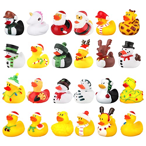 LUTER 24 Stück Weihnachtsente Quietscheentchen Quietscheentchen Set Kleine Gelbe Ente Weihnachtsenten Weihnachtsenten Dekorationen Schneemann Gummiente für Weihnachtsfeiern Bad Geburtstagsgeschenke LUTER 24 Stück Weihnachtsente Quietscheentchen Quietscheentchen Set Kleine Gelbe Ente Weihnachtsenten Weihnachtsenten Dekorationen Schneemann Gummiente für Weihnachtsfeiern Bad Geburtstagsgeschenke von LUTER