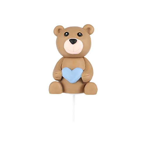 LUTER Teddybär Kuchen Deko, 7x4.5cm Mini Teddybär Deko Teddybär Fliege Kuchendekoration Cake Topper für Babyparty Geburtstag Party Jahrestag Dekoration (Braun) von LUTER