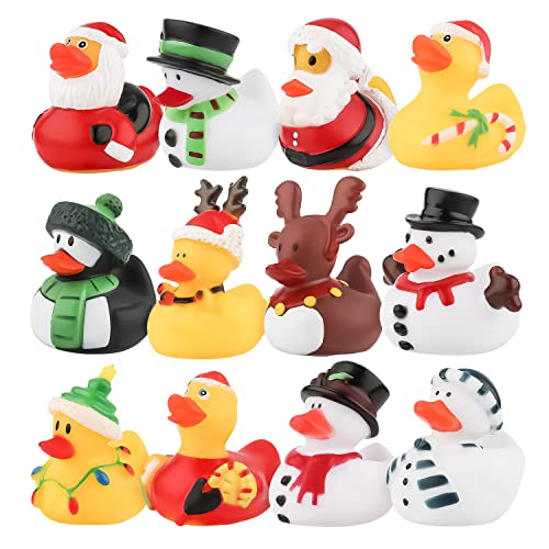 Luter 12 Stück Weihnacht Gummienten, Bade Gummi Enten Spielzeug Süße Gummi Badeenten für Feiertagsfeiern Partyzubehör Geschenke Luter 12 Stück Weihnacht Gummienten, Bade Gummi Enten Spielzeug Süße Gummi Badeenten für Feiertagsfeiern Partyzubehör Geschenke von LUTER