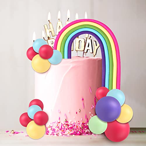 Regenbogen Kuchenaufsätze, bunt Regenbogen Kuchendekorationsset Cake Toppers Rainbow für Babypartys Hochzeiten und Geburtstagsfeiern (Irisierend) von LUTER