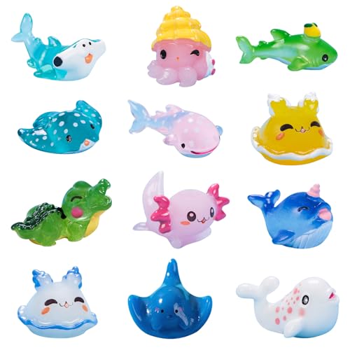 12 Stück Mini Figuren Ozean, Miniatur Meerestiere aus Harz, Realistische Harz Axolotl Mini Meerestiere Figuren, Winzige Ozean Tiere Mikro Landschaftsdekoration Spielzeug für DIY Fischtank Puppenhaus 12 Stück Mini Figuren Ozean, Miniatur Meerestiere aus Harz, Realistische Harz Axolotl Mini Meerestiere Figuren, Winzige Ozean Tiere Mikro Landschaftsdekoration Spielzeug für DIY Fischtank Puppenhaus von LUVDECO