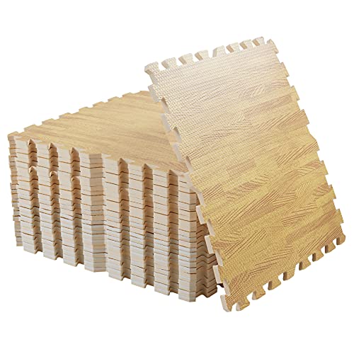 LUVODI Schutzmatten Set Puzzlematten 60 x 60 cm 4,32m² Bodenschutzmatten für Fitness, Bodenschutz, Kinder Spielen (gelb, 12 Stk.) von LUVODI