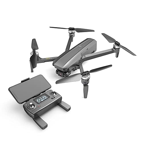 LUXWALLET Skyline5 5 GHz Fachmann Drohne mit Wahr 4K Kamera, GPS, Hängend Gimbal und Tragetasche, 40km/h-600 Meter Entfernung, Grau von LUXWALLET