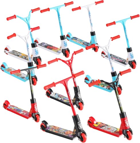 LUYANFX 2 Stück Finger Scooter, Mini Roller Spielzeug, Finger Scooter Spielzeug Set, 8.5 x 10.5 cm, Zufälliger Farbstil, Geschenke für Geburtstags, Halloween, Weihnachten (6 pcs) von LUYANFX