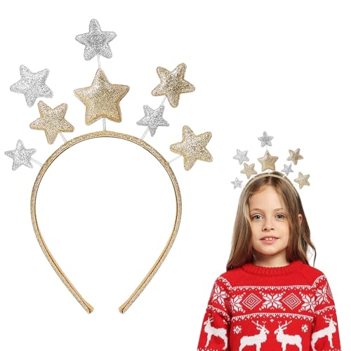 LUYANFX Sterne Haarreifen, Glitzer Sterne Stirnband für Damen Mädchen, Sternen-Haarreifen für Geburtstag Weihnachten Neujahr und Karneval von LUYANFX