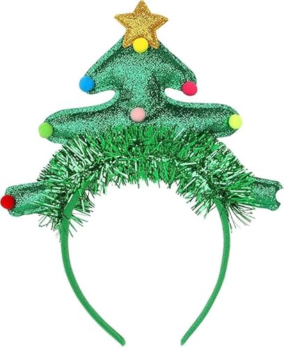LUYANFX Weihnachts-Stirnband, Weihnachtsbaum Stirnbänder, Weihnachts Haarband, Weihnachts Kopfschmuck Kinder Mädchen für Weihnachten Karneval Kostüme Cosplay Party (Weihnachtsbaum grüner) von LUYANFX