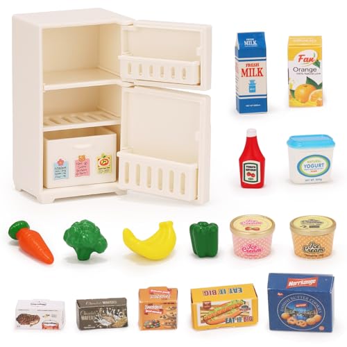 Miniatur Puppenhaus Zubehör Küche, 1:12 Miniatur Lebensmittel Puppenhaus, Miniatur Lebensmittel Spielzeug Set, Weihnachten Küche Zubehör Essen Deko Geschenk für Mädchen Jungen (A) von LUYANFX