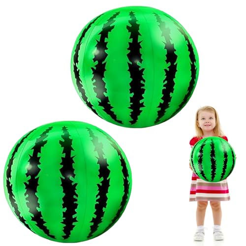 Wassermelonenball Strandball Aufblasbar 2 Stück Wassermelone Ball wasserball kinder Wasserbälle Aufblasbar Floating Schwimmbad Spielzeug für Sommer Strand Pool Party (2 Stück) von LUYANFX