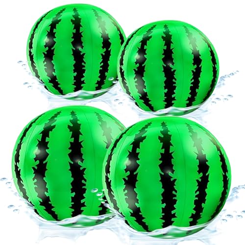 Wassermelonenball Strandball Aufblasbar 4 Stück Wassermelone Ball wasserball kinder Wasserbälle Aufblasbar Floating Schwimmbad Spielzeug für Sommer Strand Pool Party (4 Stück) von LUYANFX