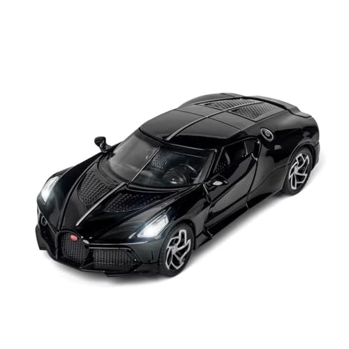 Druckguss-Auto im Maßstab 1:32 für Bugatti La Voiture Noire Supercar Druckguss-Metallmodellauto Sound-Licht Rückziehauto Modell Sammlerstück Modellfahrzeug (Farbe: A) von LUgez