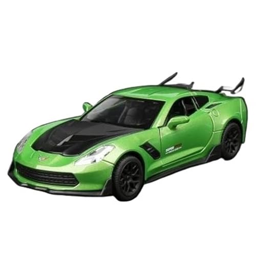 Druckguss-Auto im Maßstab 1:32 für Corvette Z06 Legierung Sportwagen Modell Druckguss Metallauto Modell mit Sound und Licht Sammlermodell Fahrzeug (Farbe: C) von LUgez