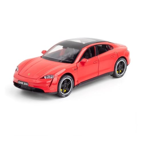Druckguss-Auto im Maßstab 1:32 für Porsche Taycan Hochsimulation Druckguss Metall Modellauto Sound Licht Rückziehauto Modell Sammlermodell Fahrzeug (Farbe: C) von LUgez