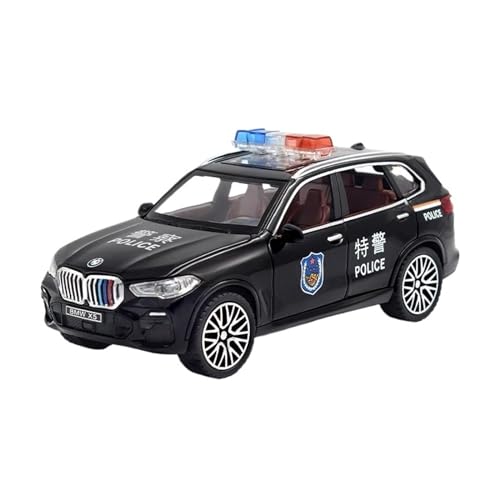 LUgez Druckguss-Auto im Maßstab 1:32 für BMW X5 Polizeiauto, hohe Simulation, Druckguss, statisches Metallmodellauto, Fertigauto, Modellfahrzeug, Sammlerstück, Modellfahrzeug (Farbe: A) von LUgez