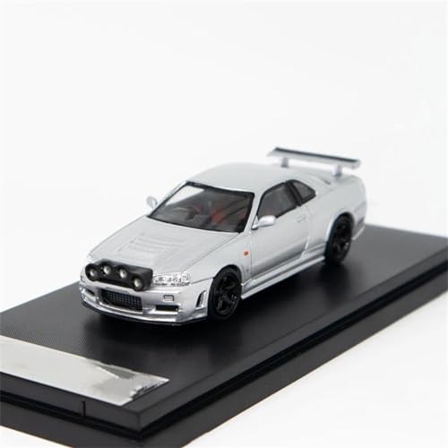 LUgez maßstabsgetreues Auto 1:64 für Nissan Skyline GT-R R34 Drif Limited399 Druckguss-Modellauto, fertiges Automodell, Metallautomodell Modellfahrzeug zum Sammeln (Color : A) von LUgez