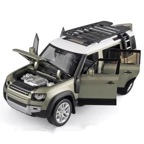 Maßstab Druckguss-Auto 1/18 für Range Rover Defender SUV Legierung Auto Modell Metall Offroad-Auto Modell mit Sound und Licht Sammlermodell Fahrzeug (Farbe: A) von LUgez