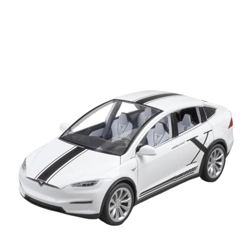 Maßstab Druckguss-Auto 1:20 Für Tesla Model X High Simulation Druckguss Metall Modellauto Sound Licht Pull Back Auto Modell Sammlerstück Modellfahrzeug (Farbe: A) von LUgez