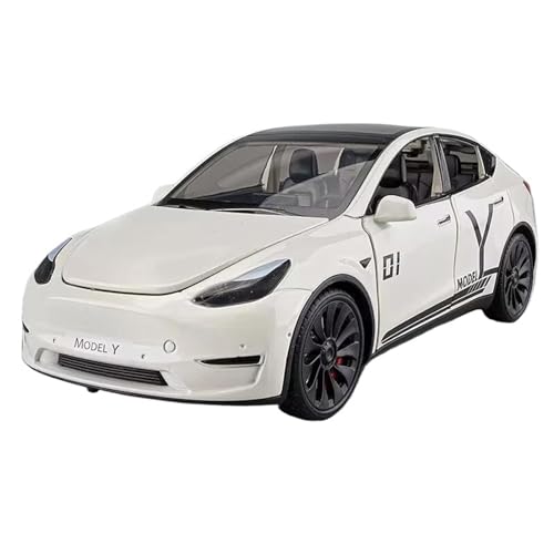 Maßstab Druckguss-Auto 1:24 für Tesla Model 3 Modell Y Legierung Auto Modell Druckguss Metall Auto Modell mit Sound und Licht Sammlermodell Fahrzeug (Farbe: A) von LUgez