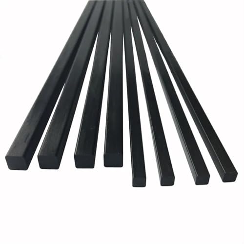 LVCHAO 10 stücke 500mm länge Pultrudierte Quadratische Solide Carbon Fiber Rod stangen Faser Rohr Für RC-Flugzeuge, Drohnen und DIY-Bastelprojekte(10pcs 2x2x500mm) von LVCHAO