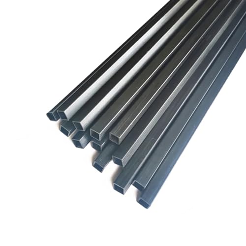 LVCHAO 6 STÜCKE Carbon Faser Vierkantrohr 3x2 4x2 4x3 5x2 5x3 5x4 6x2 6x3 6x5mm Hohlstange Äußerer Vierkant Innerer Länge 500mm Für RC-Flugzeuge, Drohnen und DIY-Bastelprojekte(6PCS 6X6X2X2MM) von LVCHAO