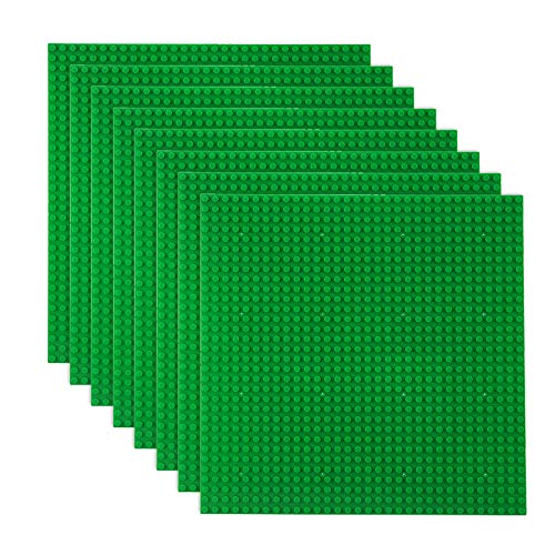 LVHERO 8 Platten-Set Bauplatte Kompatibel mit Meisten Marken, 25 * 25 cm, Kreatives Spielen, Lernspielzeug (Grün) von LVHERO