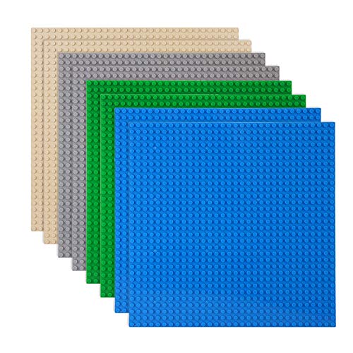 LVHERO 8 Platten-Set Bauplatte unisex, Kompatibel mit Meisten Marken, 25 * 25 cm, Kreatives Spielen, Lernspielzeug (Mehrfarbig) von LVHERO