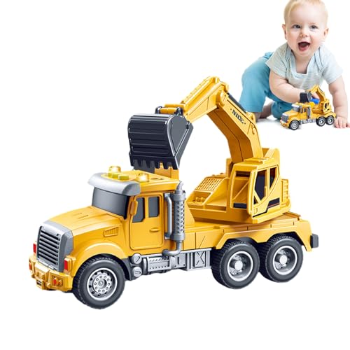 LVTFCO Reibungsspielzeugautos | Simulierte Baufahrzeuge mit Licht und Sound - BAU-LKW-Spielzeug für Kinder, Jungen und Mädchen ab 4 Jahren, LKW-Spielzeug von LVTFCO