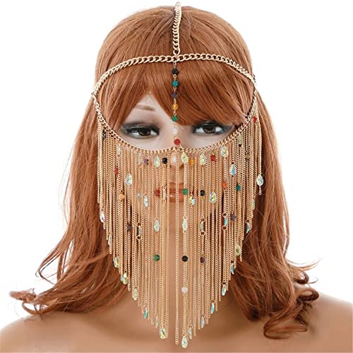 LVUNZJCA Gesichtskette für Damen, Maskerade, Maske, Kopfkette für Ballsaal, Party, Halloween, Cosplay-Party LVUNZJCA Gesichtskette für Damen, Maskerade, Maske, Kopfkette für Ballsaal, Party, Halloween, Cosplay-Party von LVUNZJCA