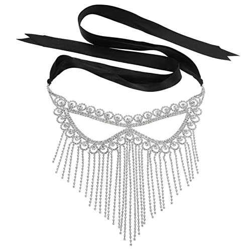 LVUNZJCA Maskenmaske Damen Ball Party Maske Temperament Vielseitig Kristall für Party, Halloween(Silver) von LVUNZJCA