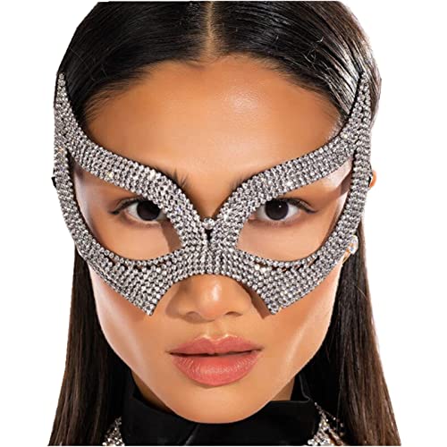 LVUNZJCA Maskenmaske Funkelnde Strass-Party-Maske for Frauen für Party, Halloween von LVUNZJCA