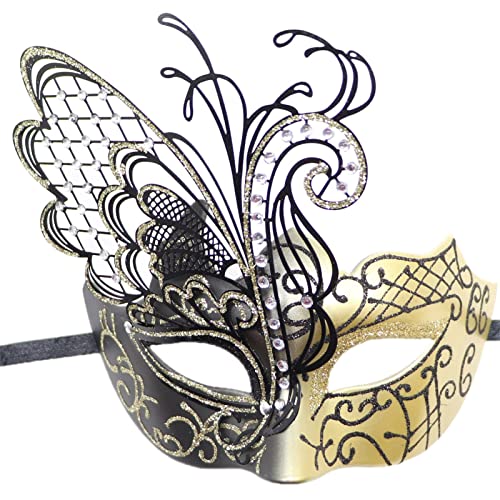 LVUNZJCA Maskenmaske Maskerade Tanz Maske Halloween Party für Party, Halloween(Gold) von LVUNZJCA