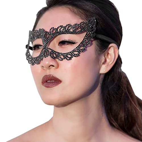LVUNZJCA Maskenmaske Strass Maske Damen Halloween Ankleideball für Party, Halloween von LVUNZJCA