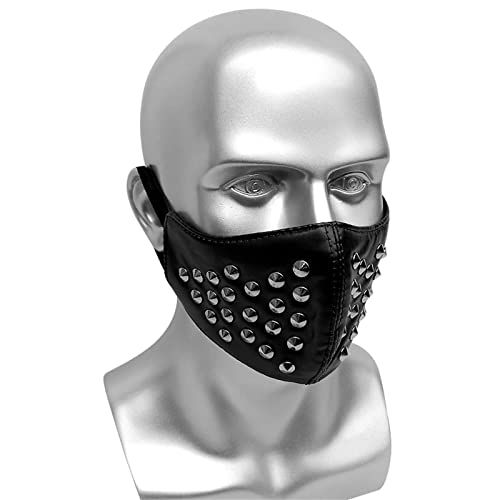 LVUNZJCA Steampunk-Maske Herren-Party-Punk-Maske mit Nieten Schwarze PU-Ledermasken für Cosplay-Party LVUNZJCA Steampunk-Maske Herren-Party-Punk-Maske mit Nieten Schwarze PU-Ledermasken für Cosplay-Party von LVUNZJCA
