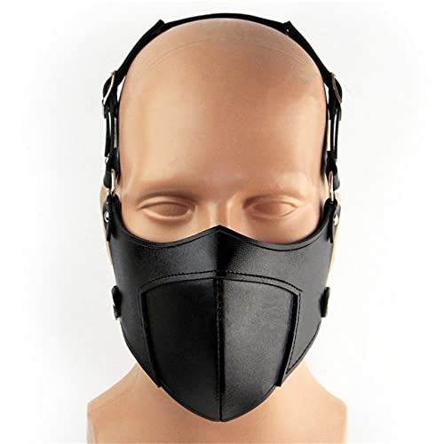 LVUNZJCA Steampunk-Maske Herrenmaske Gothic PU Leder Cosplay Maske Motorrad Punk Rock Maske für Cosplay-Party von LVUNZJCA