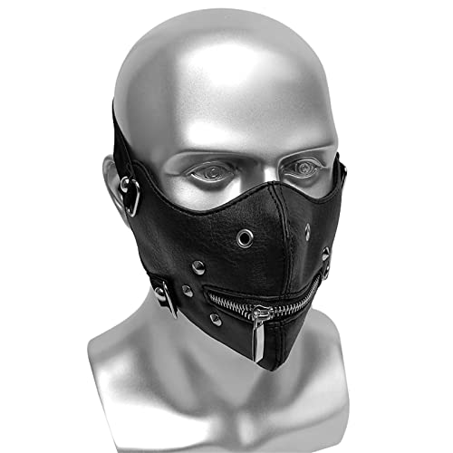 LVUNZJCA Steampunk-Maske Party Cosplay Kostüm Maske Halloween Accessoires Pu Lederpunkmaske für Cosplay-Party LVUNZJCA Steampunk-Maske Party Cosplay Kostüm Maske Halloween Accessoires Pu Lederpunkmaske für Cosplay-Party von LVUNZJCA